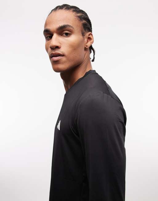 adidas Training Essentials long sleeve top in black, 5 of 5