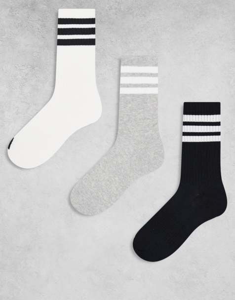 adidas Training - Essentials - Lot de 3 paires de chaussettes à 3 bandes - Gris - view 1