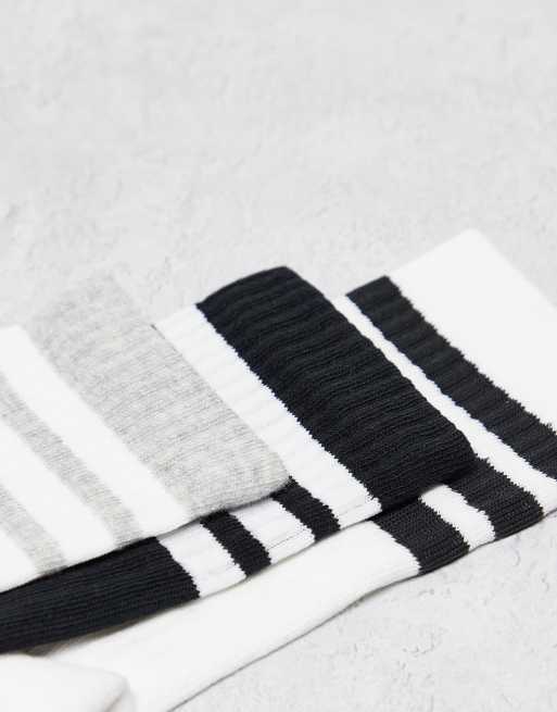 adidas Training - Essentials - Lot de 3 paires de chaussettes à 3 bandes - Gris, 3 de 3