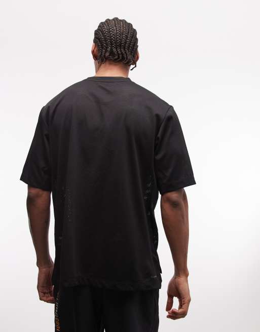 adidas Training essentials mesh t-shirt in black, 2 of 5