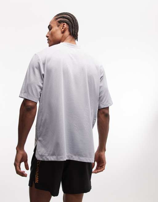 adidas Training essentials mesh t-shirt in grey, 5 of 5