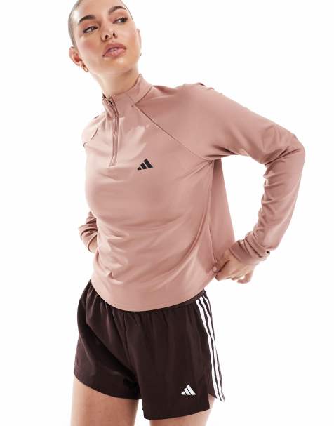 adidas Training - Essentials - Rød overtrøje med minimalistisk branding og 1/4 lynlås - view 1