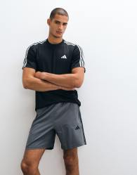 adidas Training essentials shorts with 3 stripes in dark grey