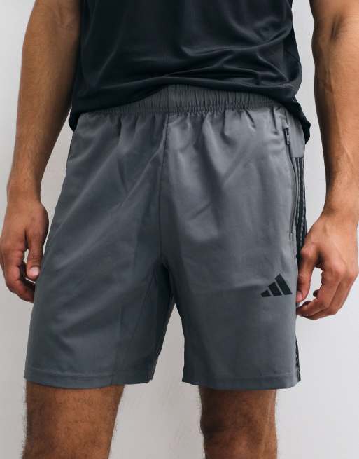 adidas Training essentials shorts with 3 stripes in dark grey, 4 of 5
