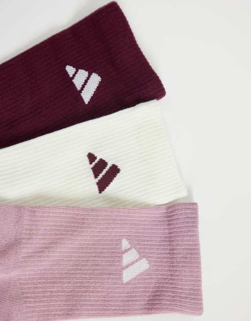 adidas Training Essentials skarpetki do kostki w kolorze białym, różowym i bordowym 3-pack, 2 z 3