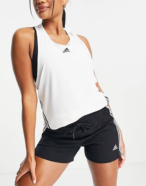 Dames Kleding voor voor Kleding voor sport Cropped T-shirt in het Naturel Echo Katoen Asos Design Petite Aansluitend gym en workout voor Sweaters 