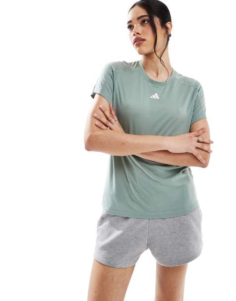 adidas Training Essentials t-shirt in silver green