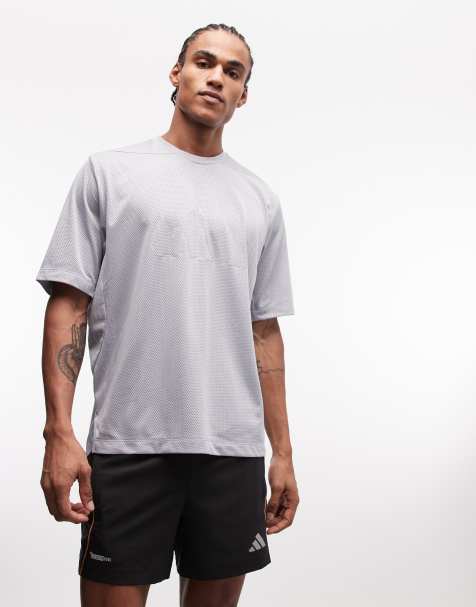 adidas Training – Essentials – Szary siateczkowy T-shirt - view 1
