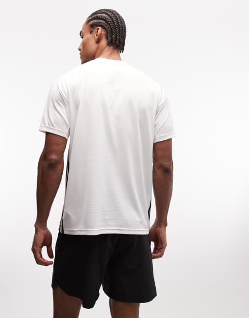 adidas - Training Essentials - T-shirt bianca con 3 strisce, 3 di 5