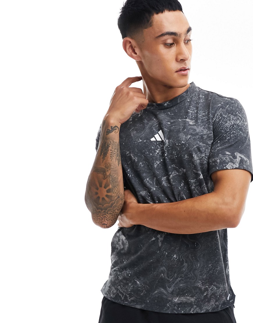 adidas Training Essentials t-shirt in black marble