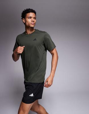 adidas performance adidas Training Essentials t-shirt in dark khaki-Green