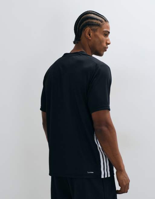adidas Training – Essentials – T-Shirt in Schwarz mit den 3 Streifen, 5 von 5