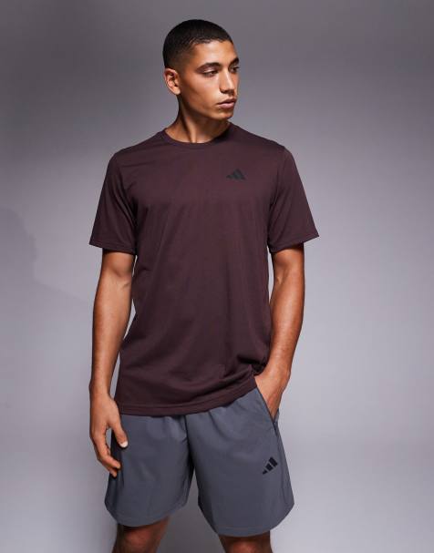 adidas Training essentials t-shirt in shadow brown