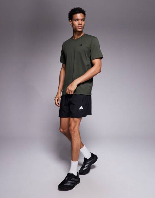 adidas - Training Essentials - T-shirt kaki scuro, 2 di 5