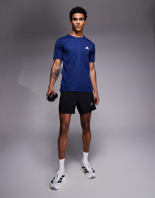 adidas - Training Essentials - T-shirt met 3-Stripes in marineblauw, 2 van 5