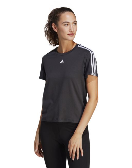 adidas - Training - Essentials - T-shirt met 3-Stripes in zwart