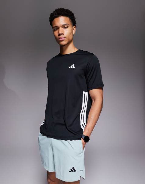 adidas - Training Essentials - T-shirt nera con 3 strisce - view 1