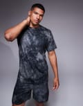 [adidas performance] adidas Training Essentials t-shirt with grey and black print L black