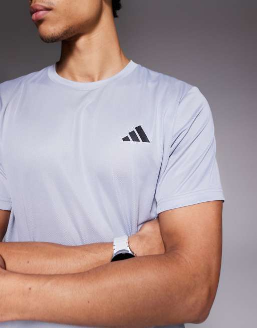adidas Training Essentials t-shirt with three stripes in grey, 5 of 5