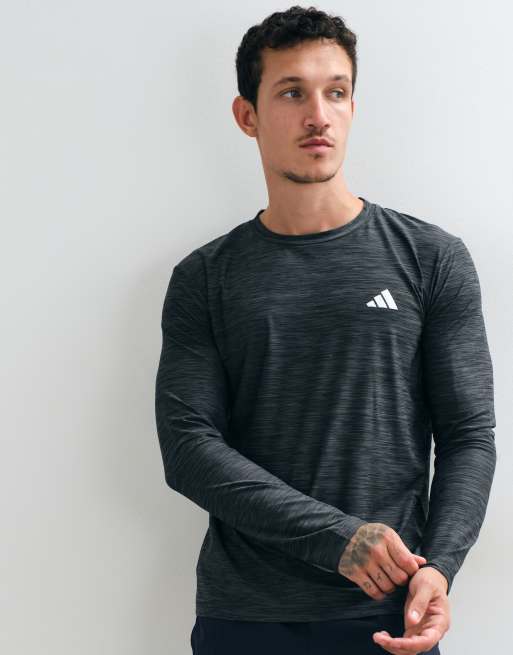 adidas Training Essentials top a maniche lunghe in lavaggio nero, 2 di 5