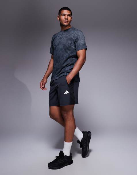 adidas Training essentials woven shorts in black melange - view 1