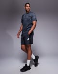 [adidas performance] adidas Training Essentials woven shorts in black melange XS Black melange