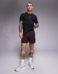 [adidas performance] adidas Training Essentials woven shorts in dark brown XS shadow brown/black