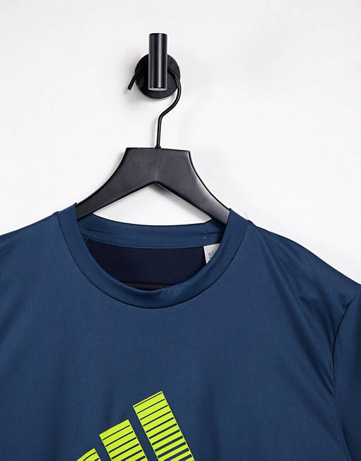  adidas Training faded logo t-shirt in navy 