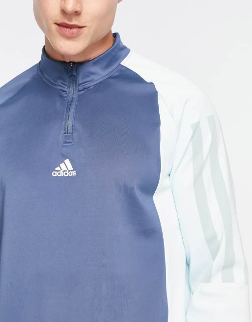 Felpa con zip 2025 adidas blu