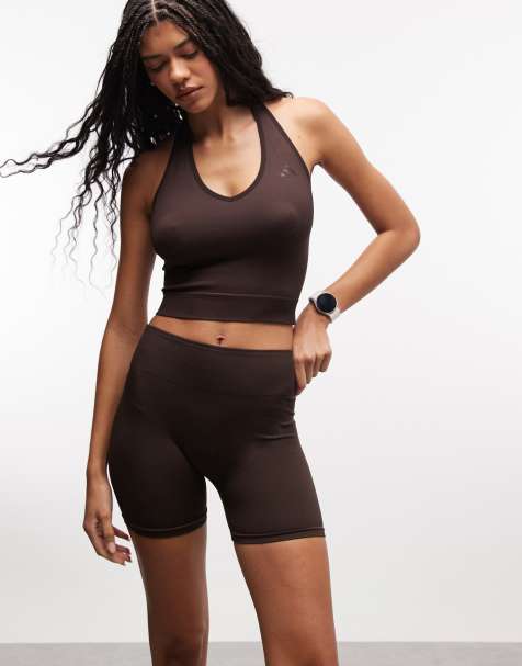 adidas Training – Gestrickte Shorts in Braun, 4 Zoll Schrittlänge - view 1