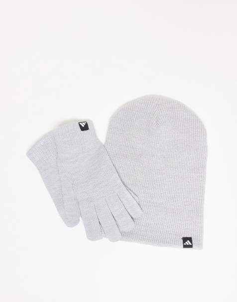 adidas Training glove and beanie gift set in grey