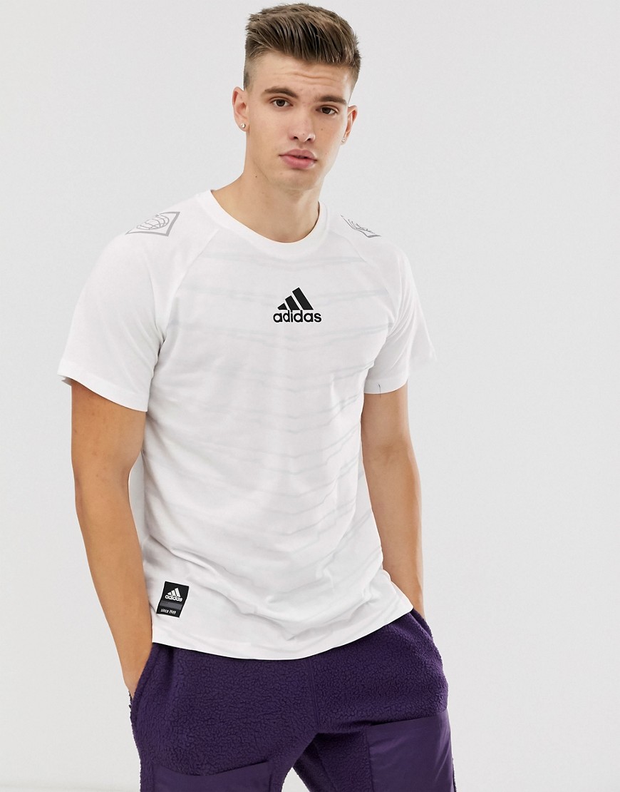 Adidas Training GRFX graphic t-shirt in white