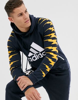 adidas - Training - GRFX - Hoodie met print in marineblauw