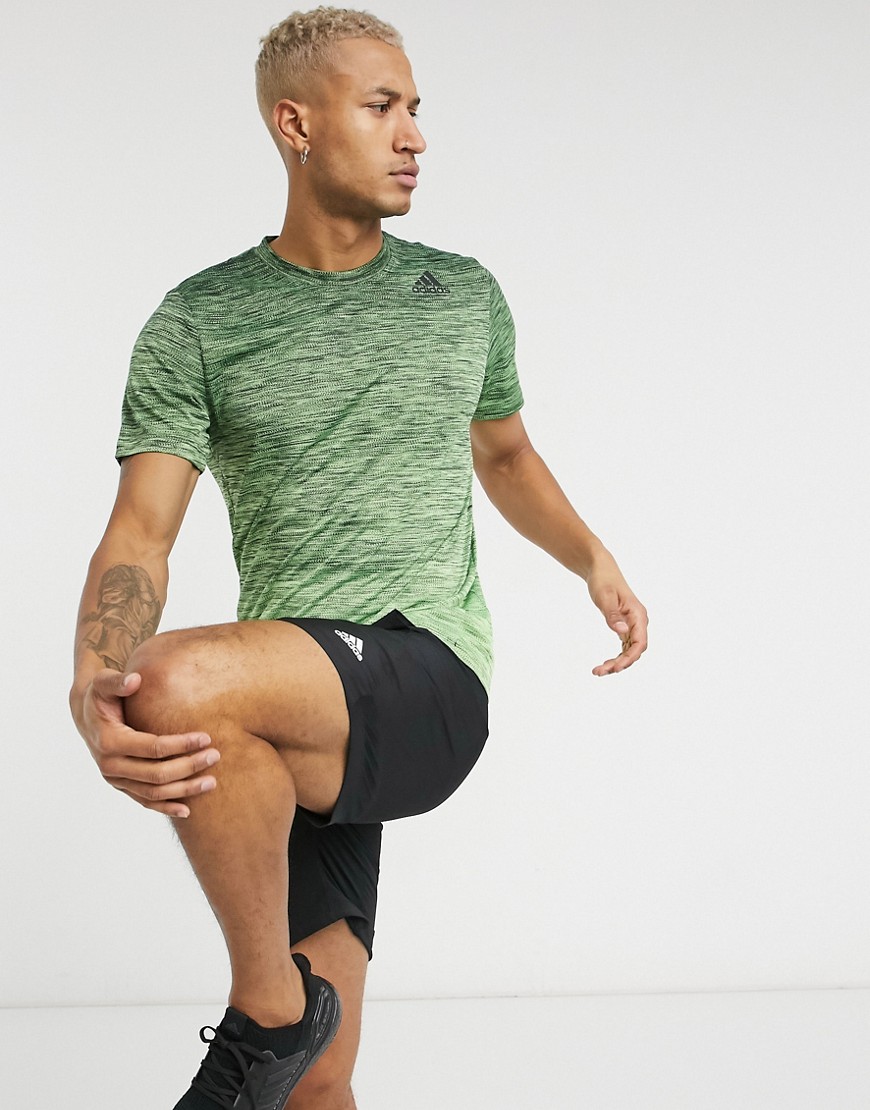 Adidas Training – Grön ombremönstrad t-shirt-Blå