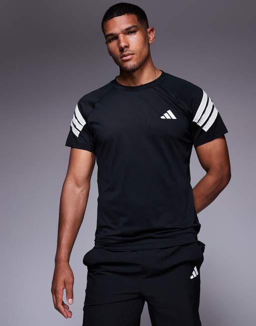 adidas - Training Gym+ - T-shirt met 3-Stripes in zwart, 3 van 4