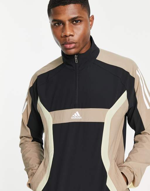 adidas Training half zip track jacket in black ASOS