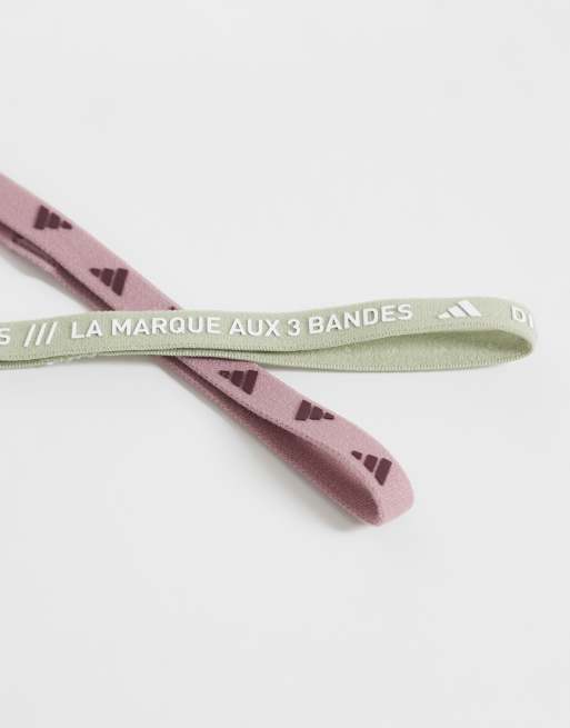 adidas Training headbands in pink 3 pack, 2 of 3