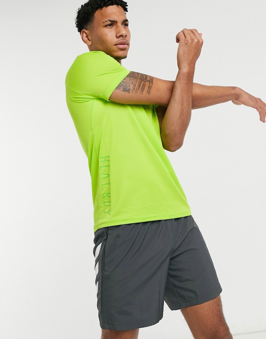 Adidas - Training - HEAT.RDY - T-shirt met korte mouwen in groen-Geel