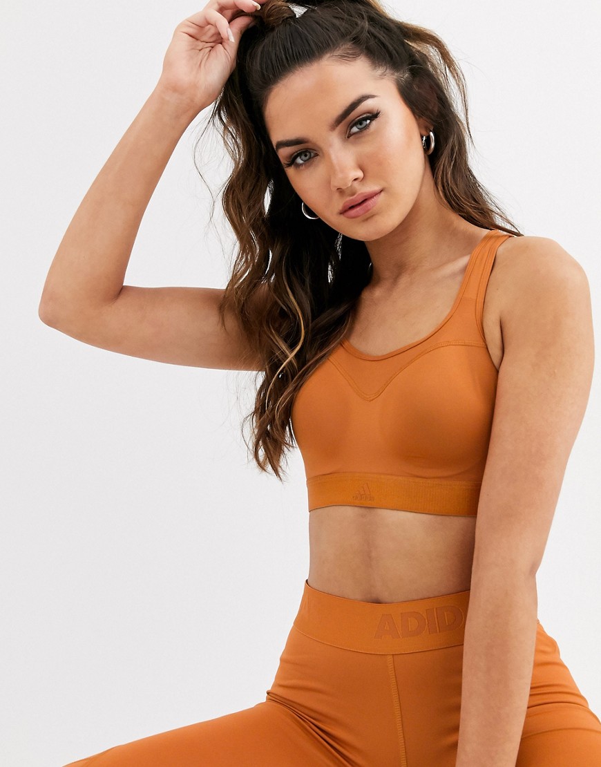 Adidas Training high support bra in copper