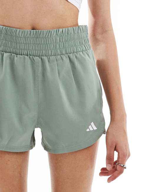 adidas Training high waist woven Pacer shorts in silver green, 3 of 5