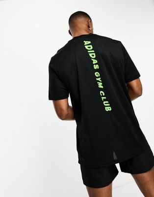 adidas Training HIIT Gym Club back print graphic t-shirt in black