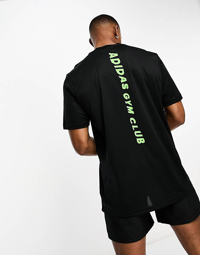 adidas performance - adidas Training HIIT Gym Club back print graphic t-shirt in black