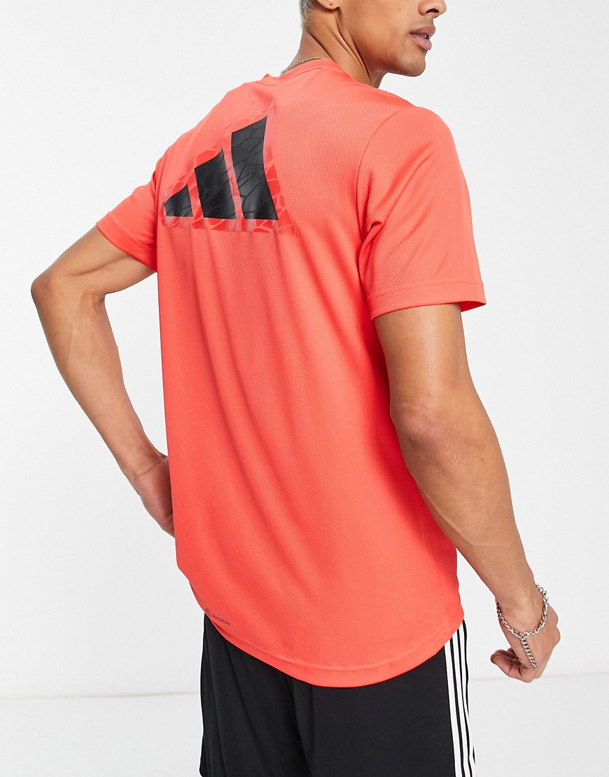 adidas Training HIIT panelled t-shirt in red
