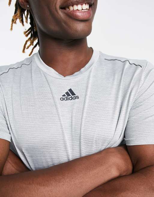 adidas Training HIIT t shirt in gray ASOS