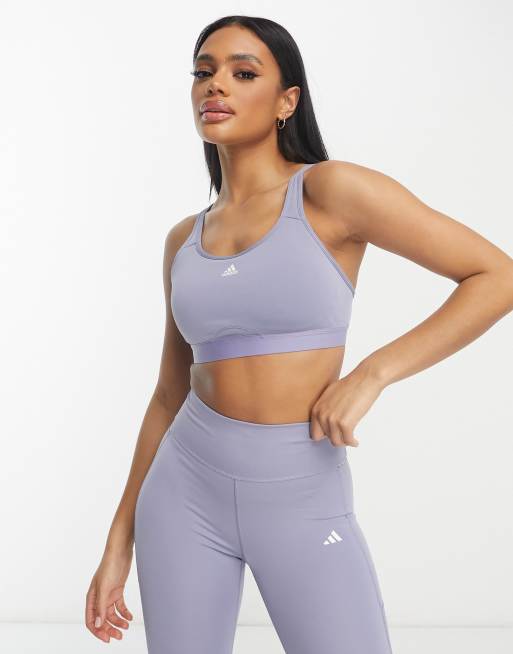 adidas Performance HIIT - Medium support sports bra - silver violet/purple  - Zalando.de