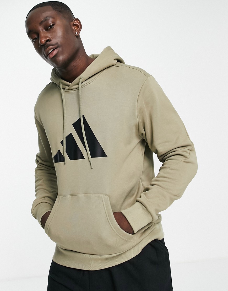 Adidas Training hoodie with large BOS logo in khaki-Green