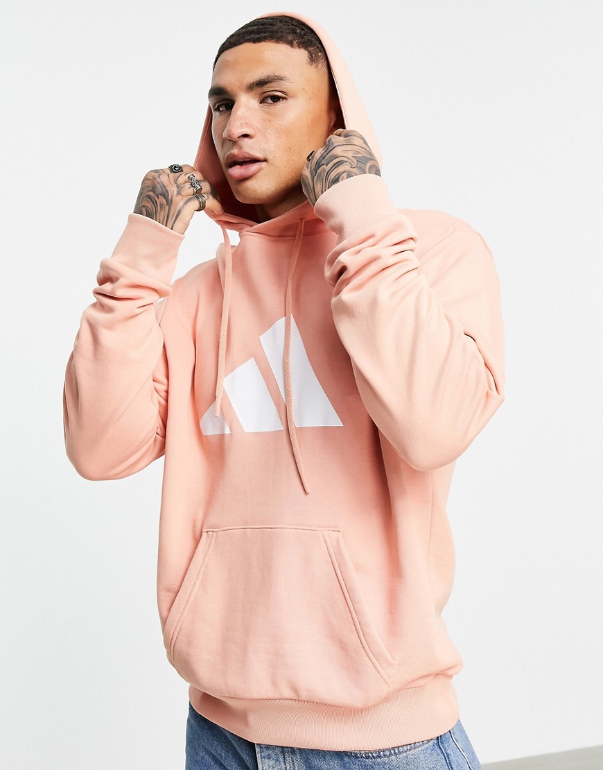 adidas Training hoodie with large BOS logo in pink