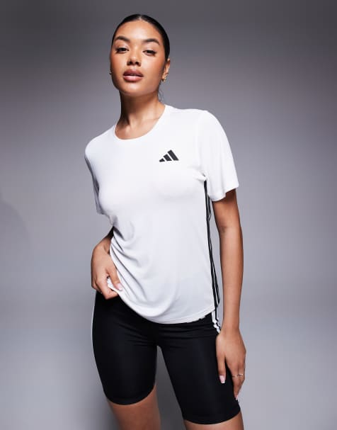 adidas Training - Hvid t-shirt med 3 striber - view 1