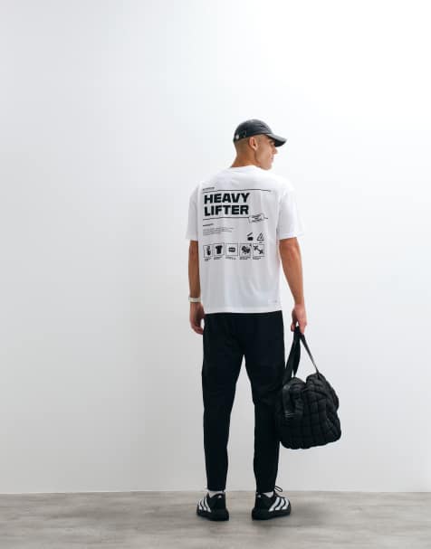 adidas Training - Hvid T-shirt med grafisk print - view 1