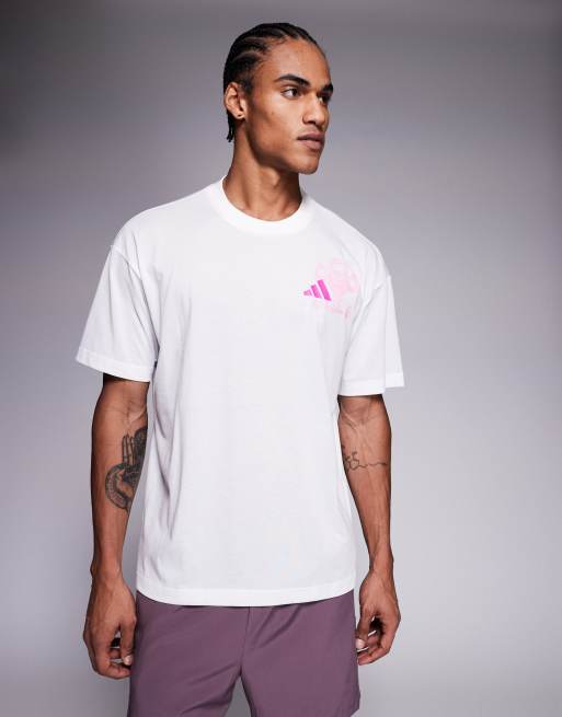adidas Training - Hvid T-shirt med 'Noodle Legs'-print på ryggen, 3 af 5